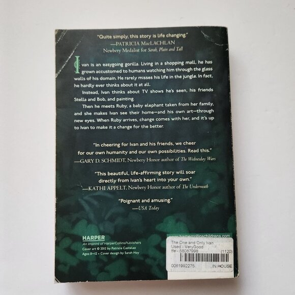 The One And Only Ivan Paperback Book By Katherine Applegate Newbery Medal Winner - Picture 3 of 8